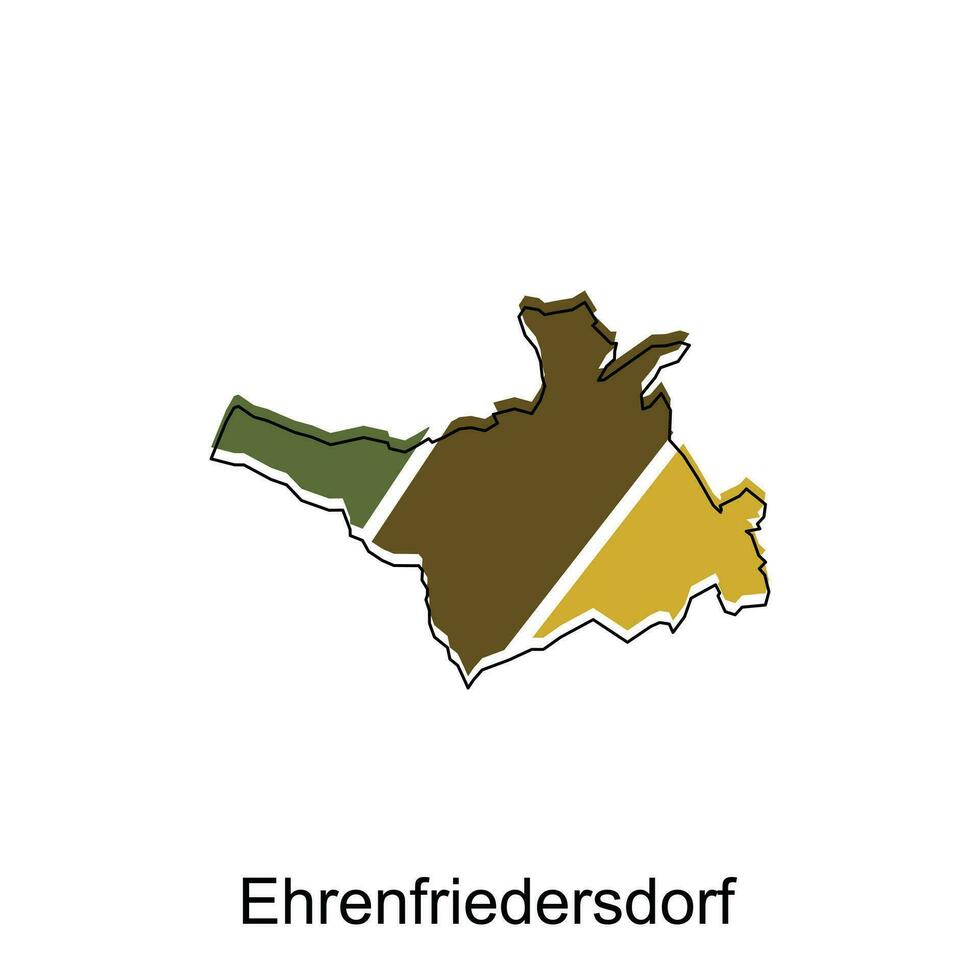 Karta av ehrenfriedersdorf färgrik geometrisk översikt design, värld Karta Land vektor illustration mall