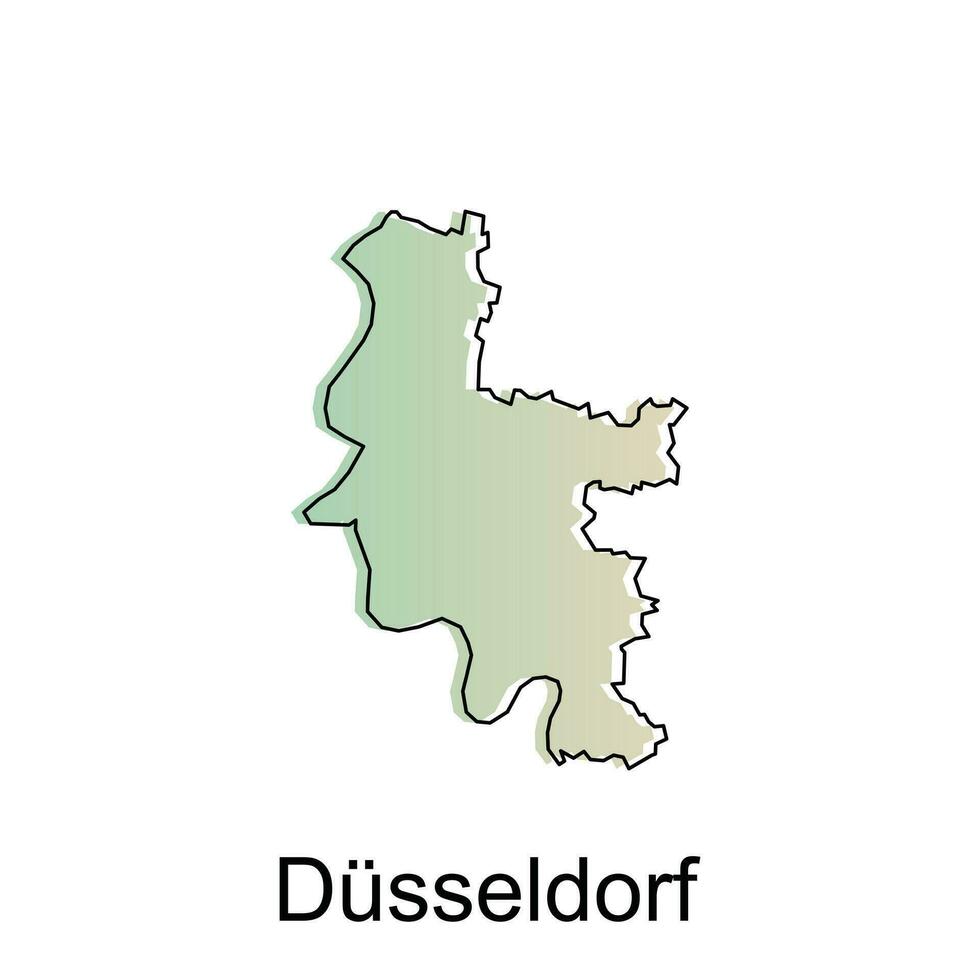Karte von Düsseldorf bunt geometrisch Gliederung Design, Welt Karte Land Vektor Illustration Vorlage