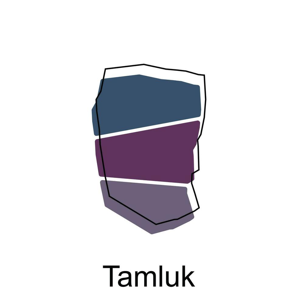 Karta av tamluk färgrik geometrisk modern översikt, hög detaljerad vektor illustration vektor design mall, lämplig för din företag
