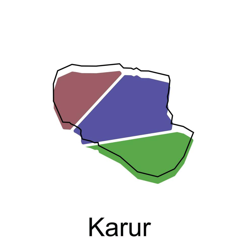 Karte von karur Stadt modern einfach geometrisch, Illustration Vektor Design Vorlage