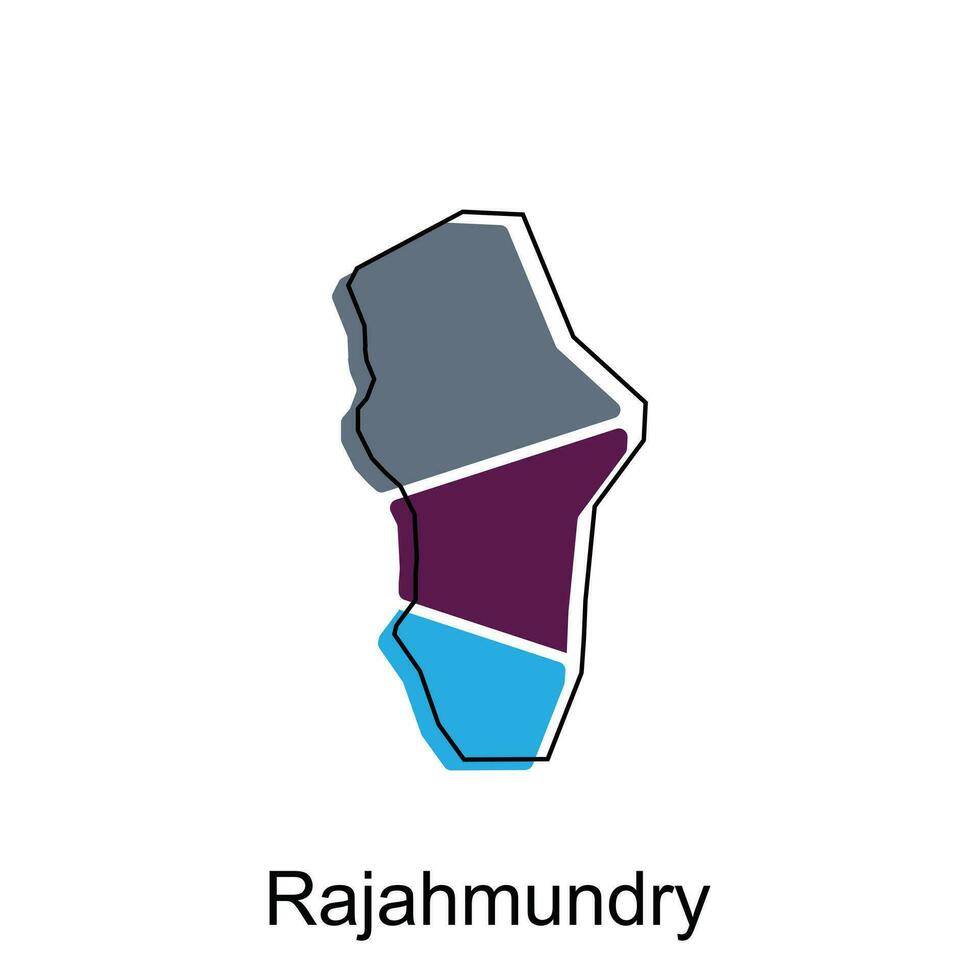 Karta av rajahmundry stad modern översikt, hög detaljerad illustration vektor design mall