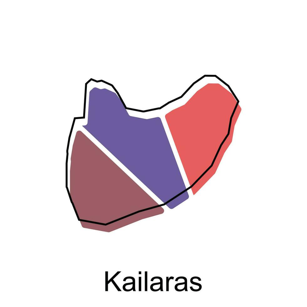 Karta av kailaras vektor mall med översikt, grafisk skiss stil isolerat på vit bakgrund