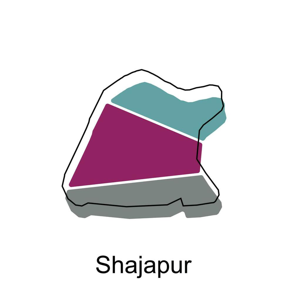 Karta av shajapur färgrik geometrisk modern översikt, hög detaljerad vektor illustration vektor design mall, lämplig för din företag
