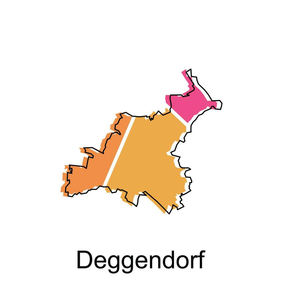 Karte von deggendorf National Grenzen, wichtig Städte, Welt Karte Land Vektor Illustration Design Vorlage