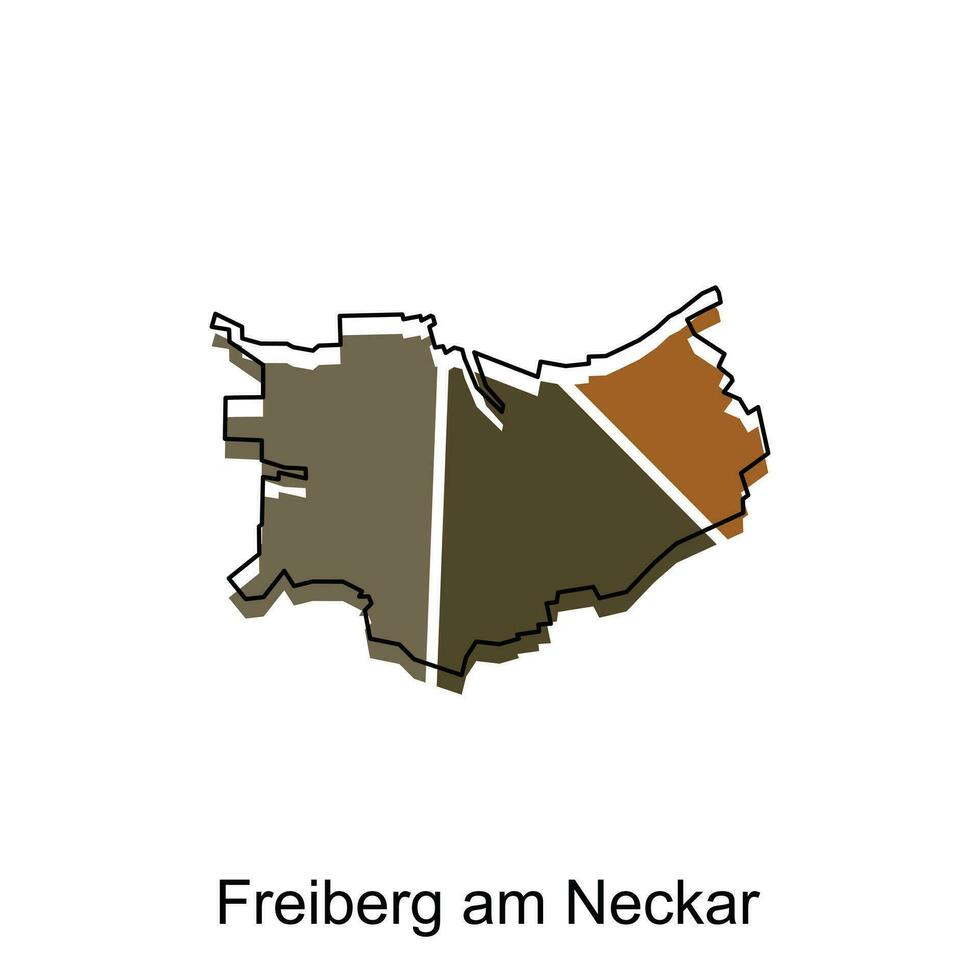 freiberg am hals stad av tysk Karta vektor illustration, vektor mall med översikt grafisk skiss stil isolerat på vit bakgrund