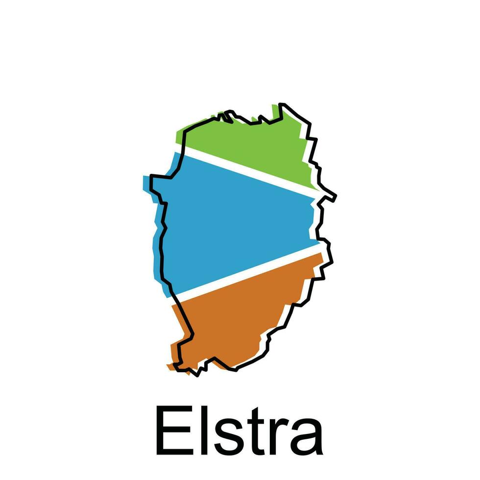 elstra Stadt von Deutsche Karte Vektor Illustration, Vektor Vorlage mit Gliederung Grafik skizzieren Stil isoliert auf Weiß Hintergrund