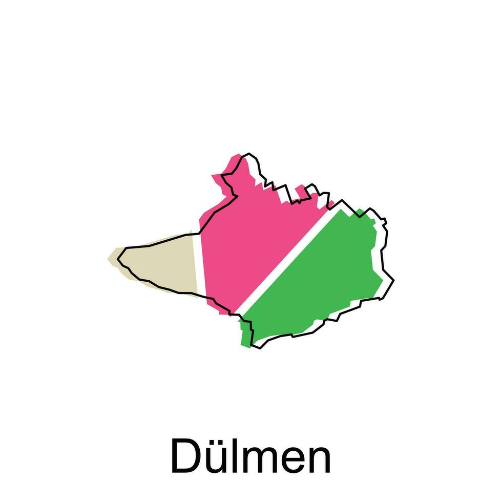 Karte von dulmen bunt geometrisch Gliederung Design, Welt Karte Land Vektor Illustration Vorlage