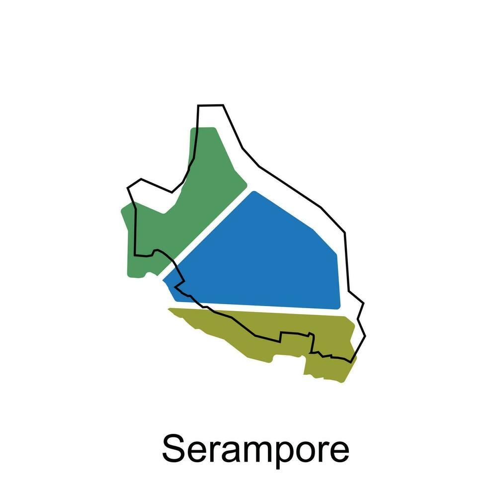 Serampore Karte. Vektor Karte von das Indien Land. Grenzen von zum Ihre Infografik. Vektor Illustration Design Vorlage