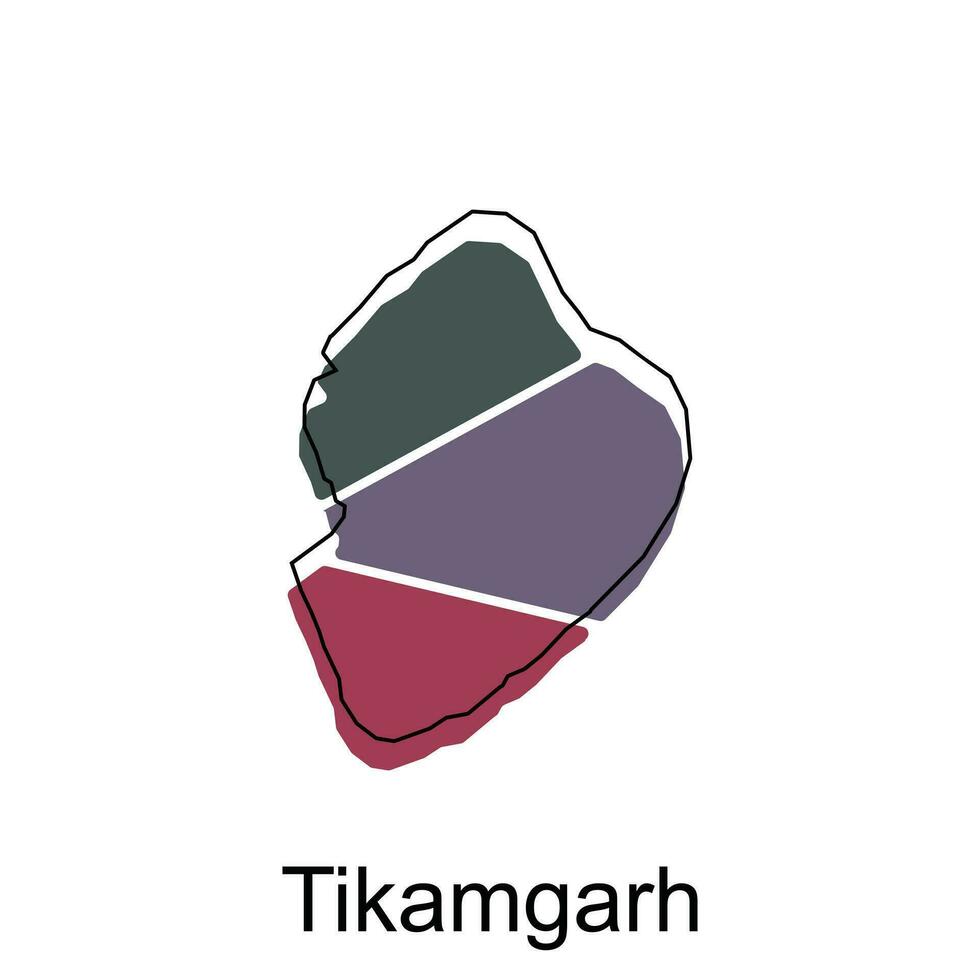 Tikamgarh Karte. Vektor Karte von das Indien Land. Grenzen von zum Ihre Infografik. Vektor Illustration Design Vorlage