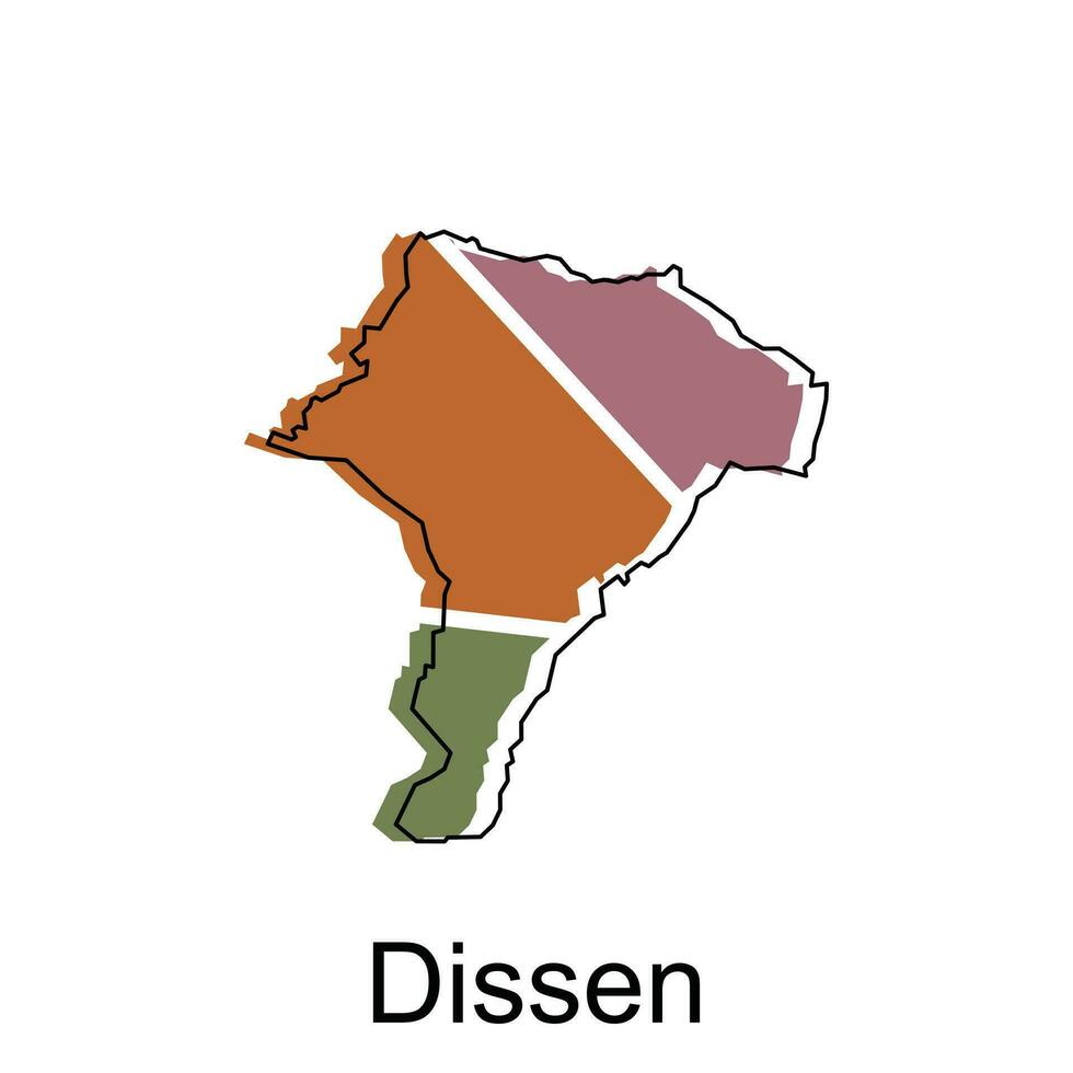 Karte von Dissens bunt geometrisch Gliederung Design, Welt Karte Land Vektor Illustration Vorlage