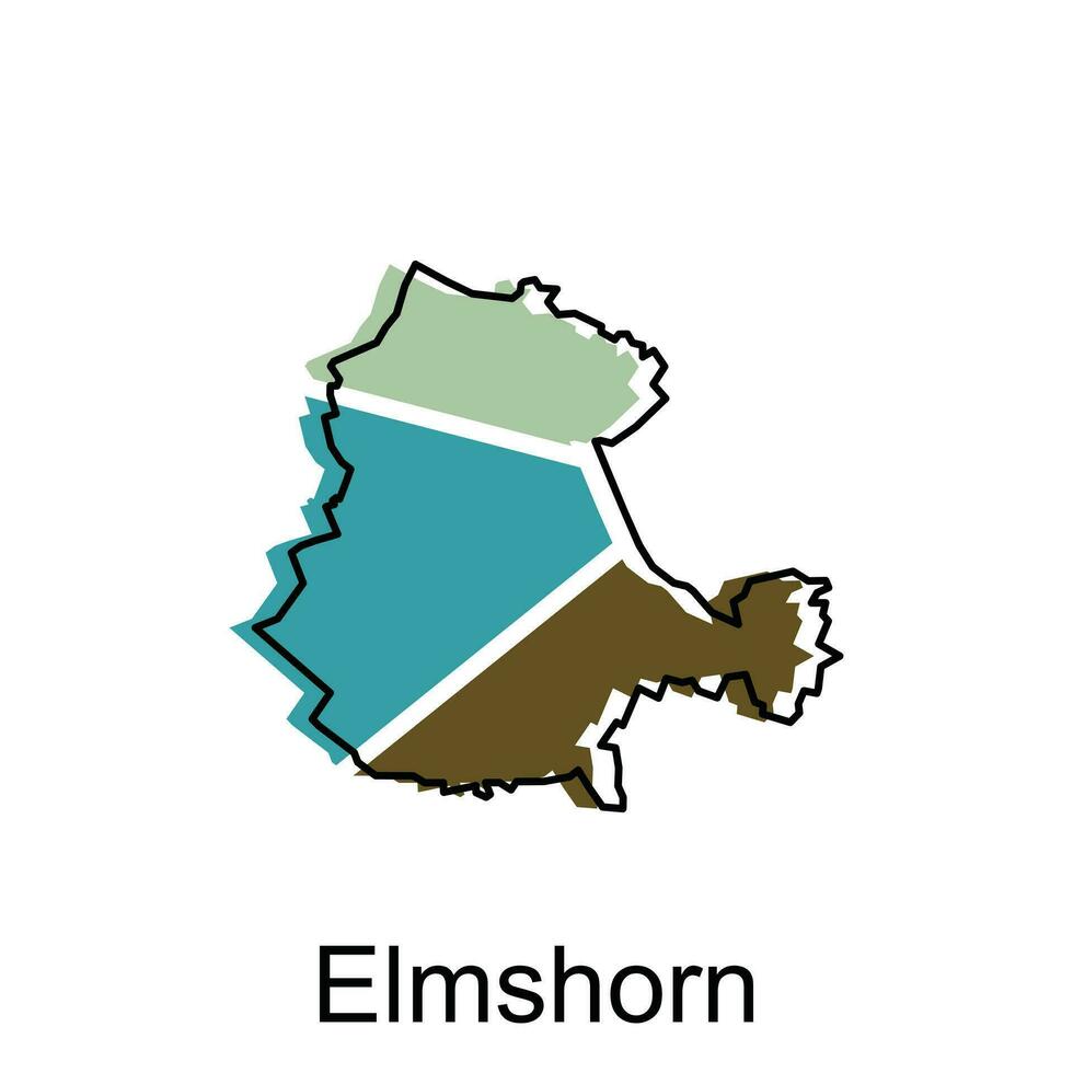 Elmshorn Stadt von Deutsche Karte Vektor Illustration, Vektor Vorlage mit Gliederung Grafik skizzieren Stil isoliert auf Weiß Hintergrund