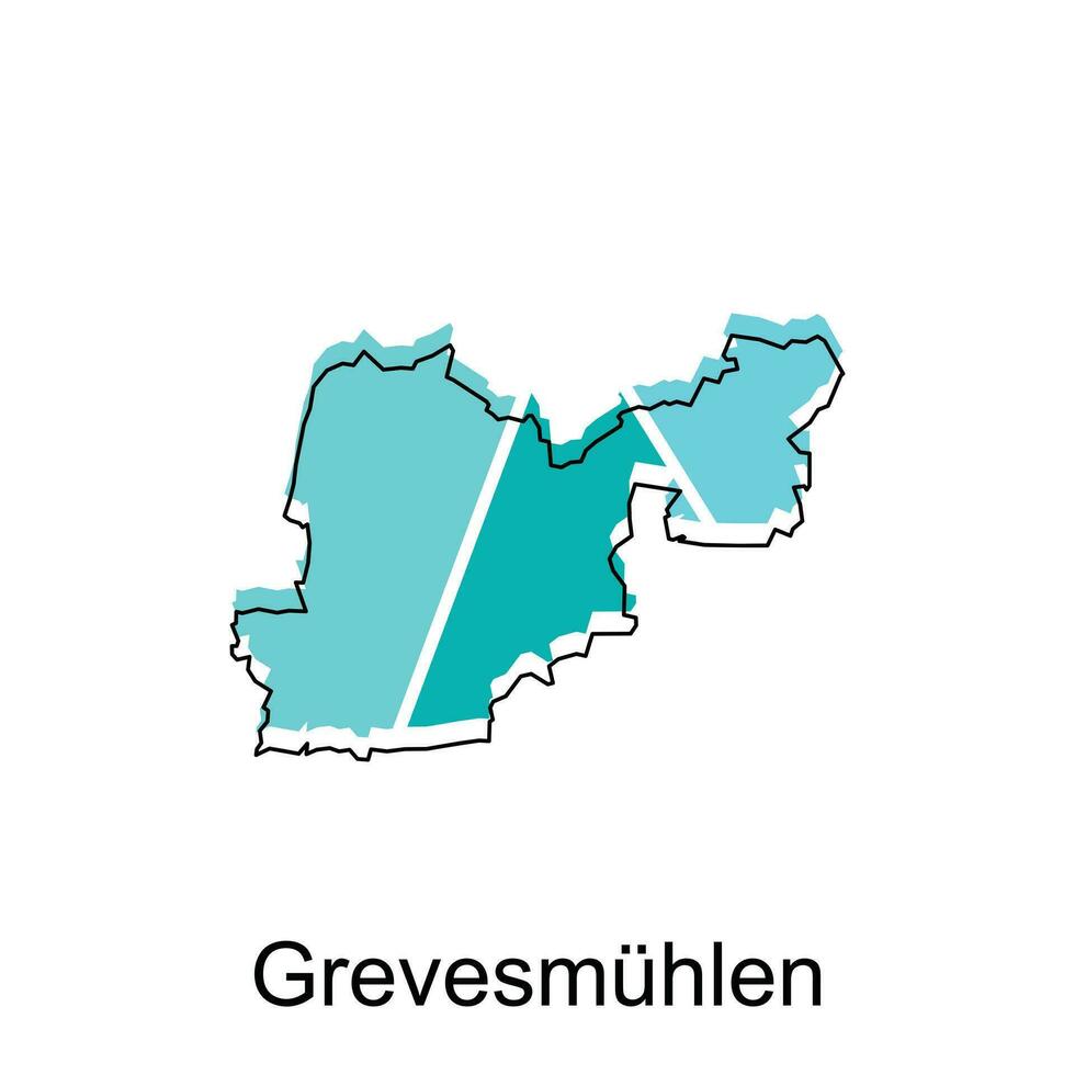 Karta av grevesmuhlen modern översikt, hög detaljerad vektor illustration design mall, lämplig för din företag