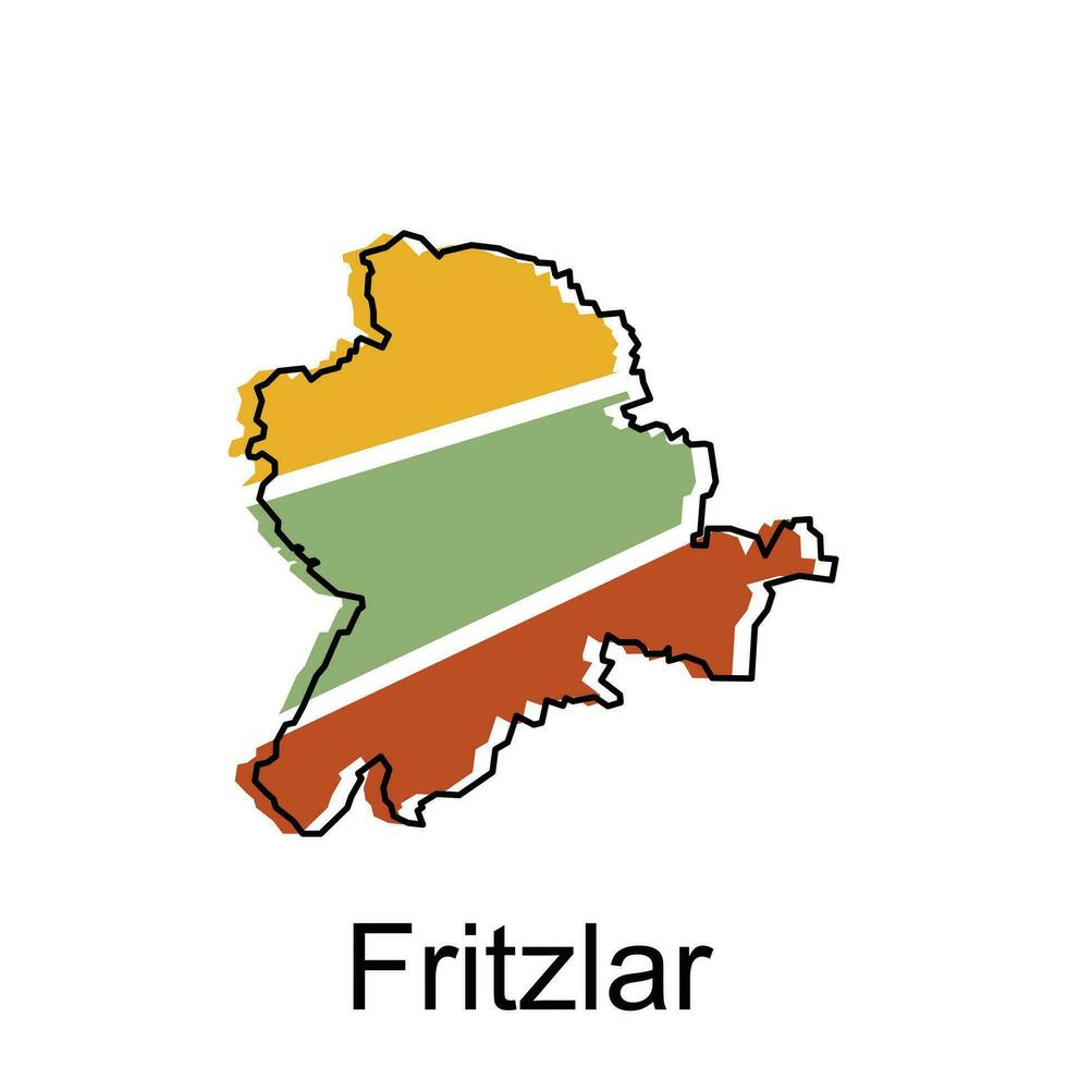 Fritzlar Stadt von Deutsche Karte Vektor Illustration, Vektor Vorlage mit Gliederung Grafik skizzieren Stil isoliert auf Weiß Hintergrund