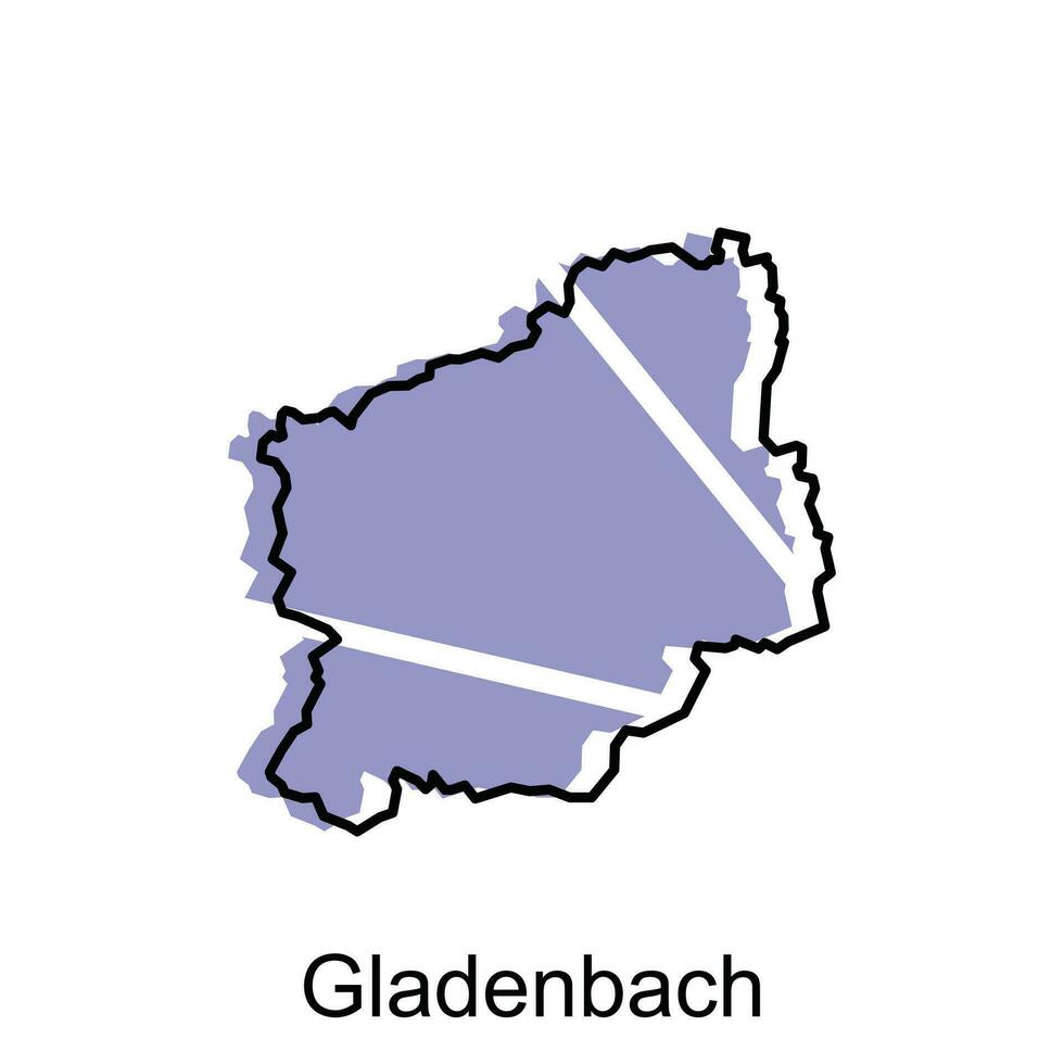 gladenbach stad av Tyskland Karta vektor illustration, vektor mall med översikt grafisk skiss stil isolerat på vit bakgrund