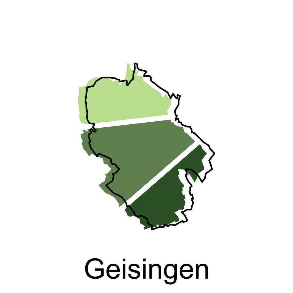 Karte von geisingen Design Vorlage, geometrisch mit Gliederung Illustration Design vektor