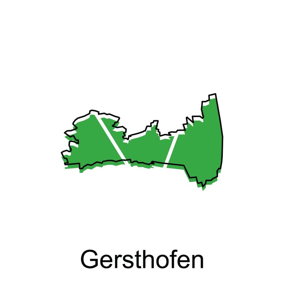 Karte von Gersthofen Design Vorlage, geometrisch mit Gliederung Illustration Design vektor