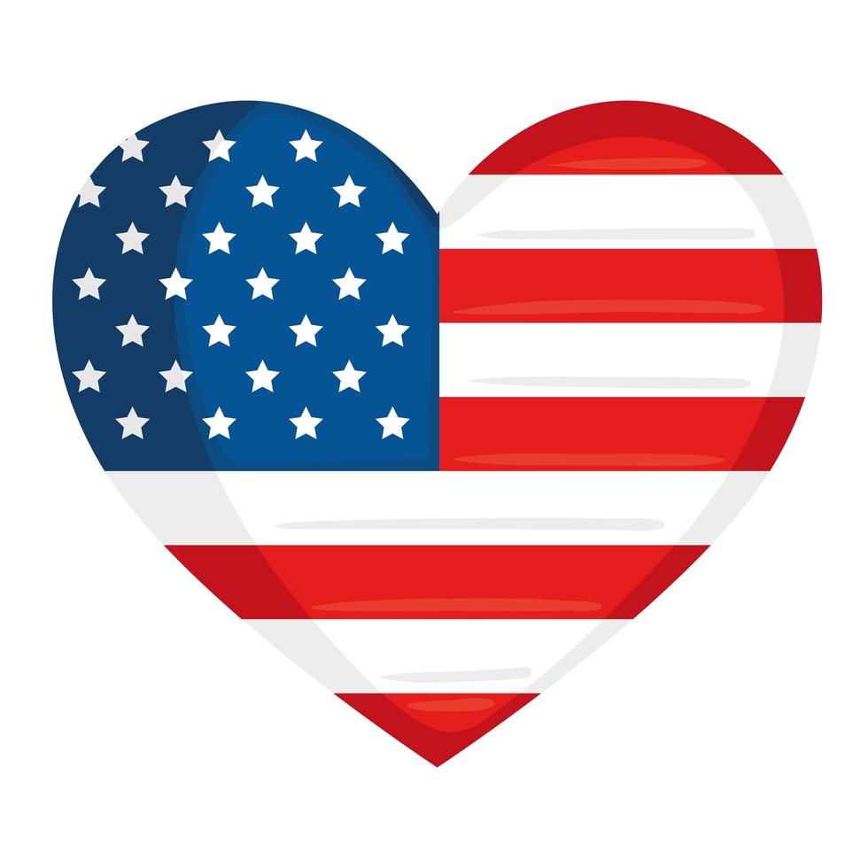 USA Flagge Herz vektor