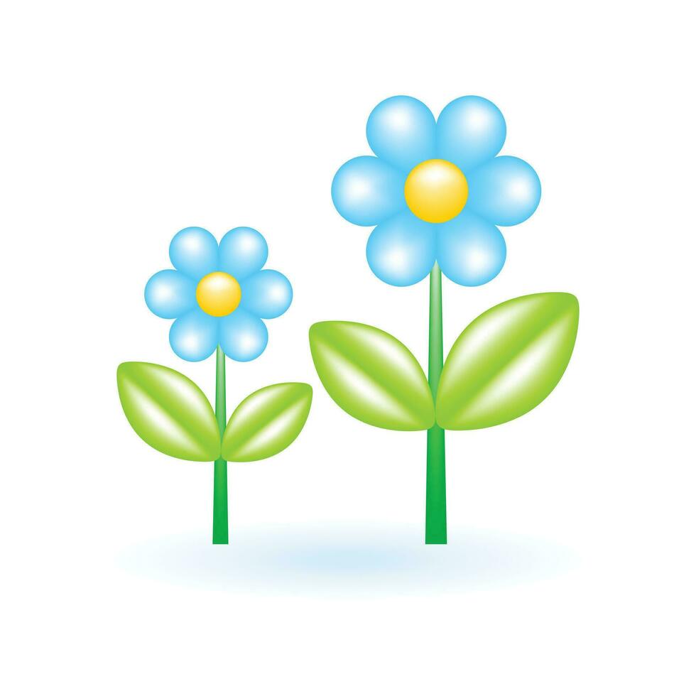 3d Blume blühen Flora Pflanze Symbol. Öko Nachhaltigkeit Umwelt Konzept. glänzend Glas Plastik Farbe. süß realistisch Karikatur minimal Stil. 3d machen Vektor Symbol ux ui isoliert Illustration.