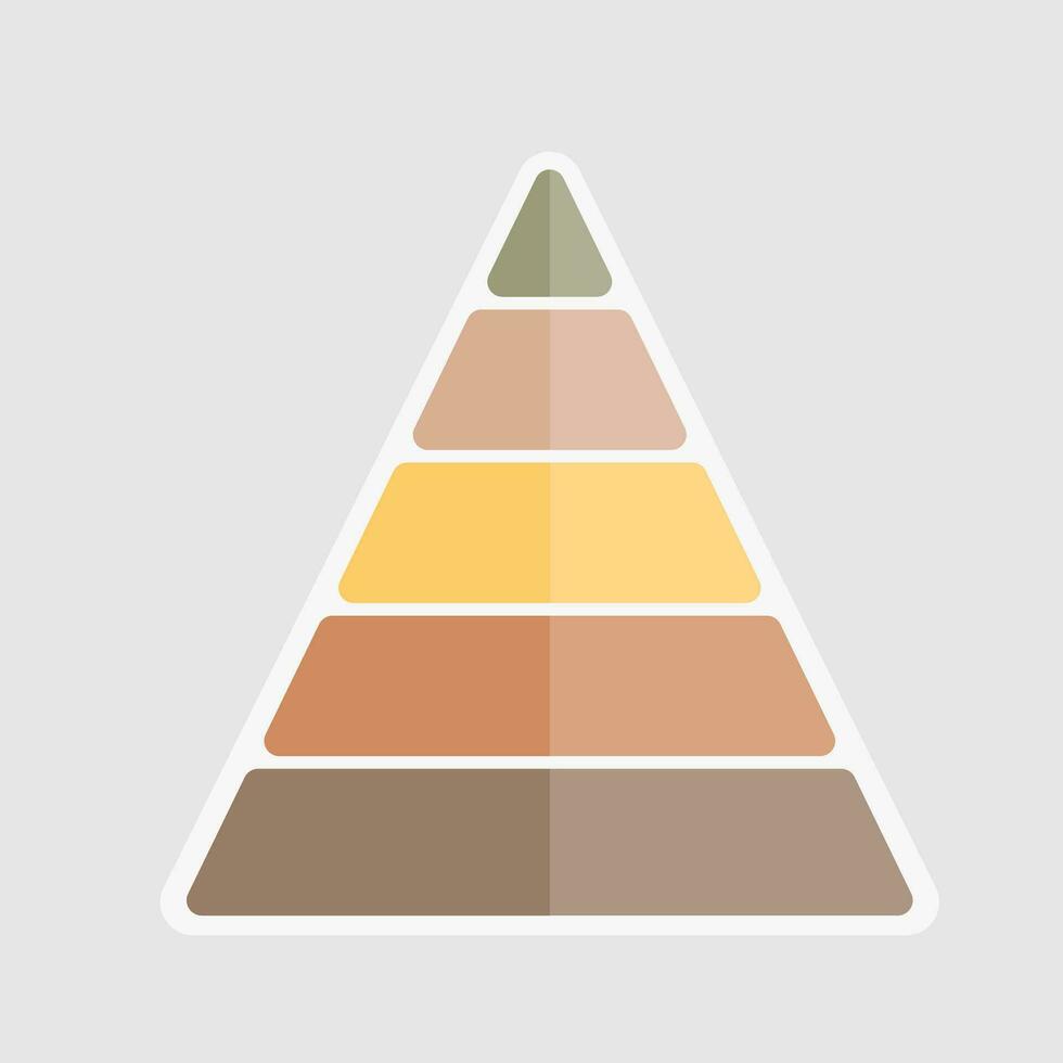 pastell pyramid Diagram 5 delar vektor ikon. infographic företag Diagram.