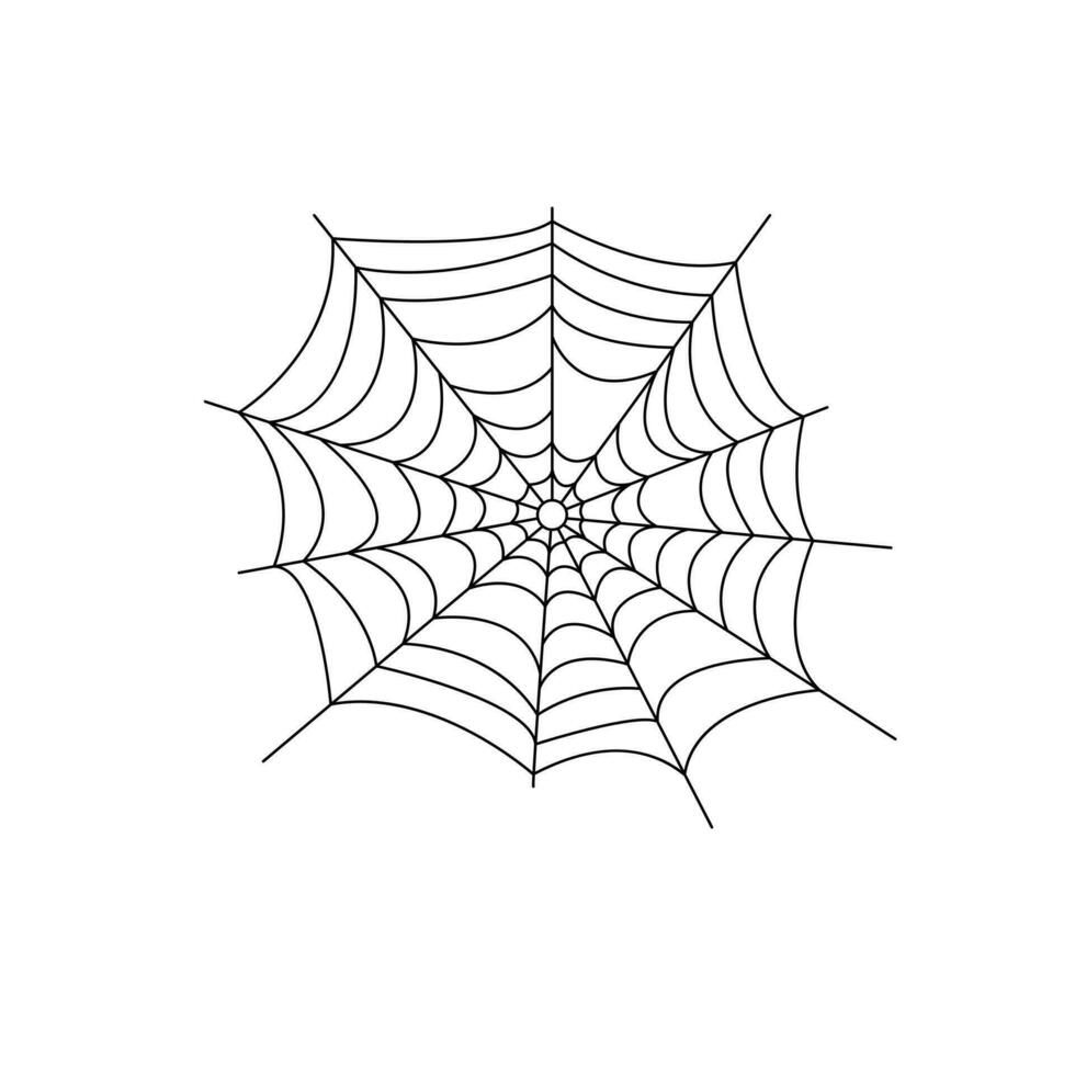 spindelnät enkel hand dragen vektor översikt illustration av klotter fint halloween skrämmande dekor element, ClipArt perfekt för halloween fest, tecknad serie läskigt karaktär