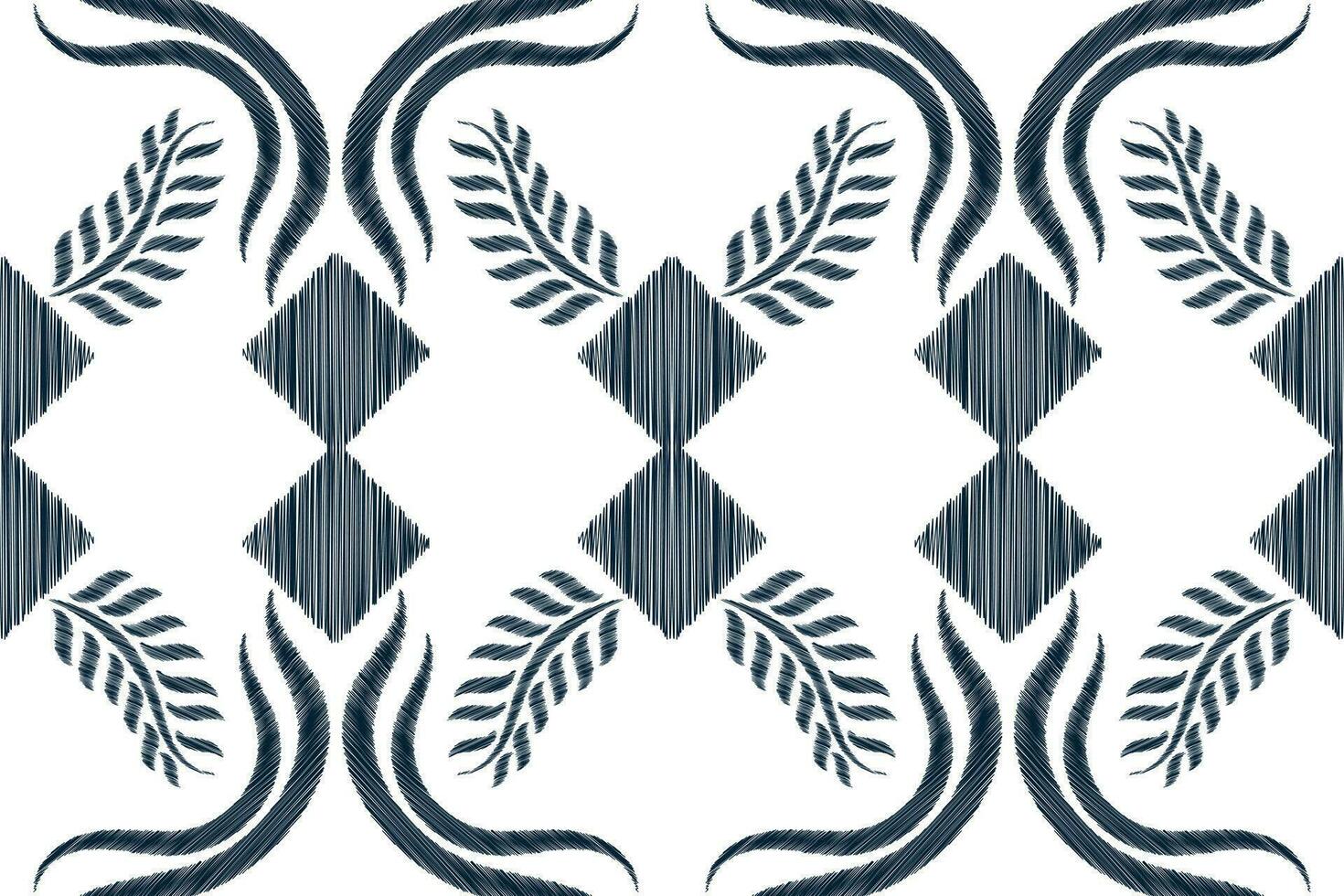 etnisk ikat tyg mönster geometrisk stil.afrikansk ikat broderi etnisk orientalisk mönster blå vit bakgrund. abstrakt, vektor, illustration.textur, kläder, ram, dekoration, matta, motiv. vektor