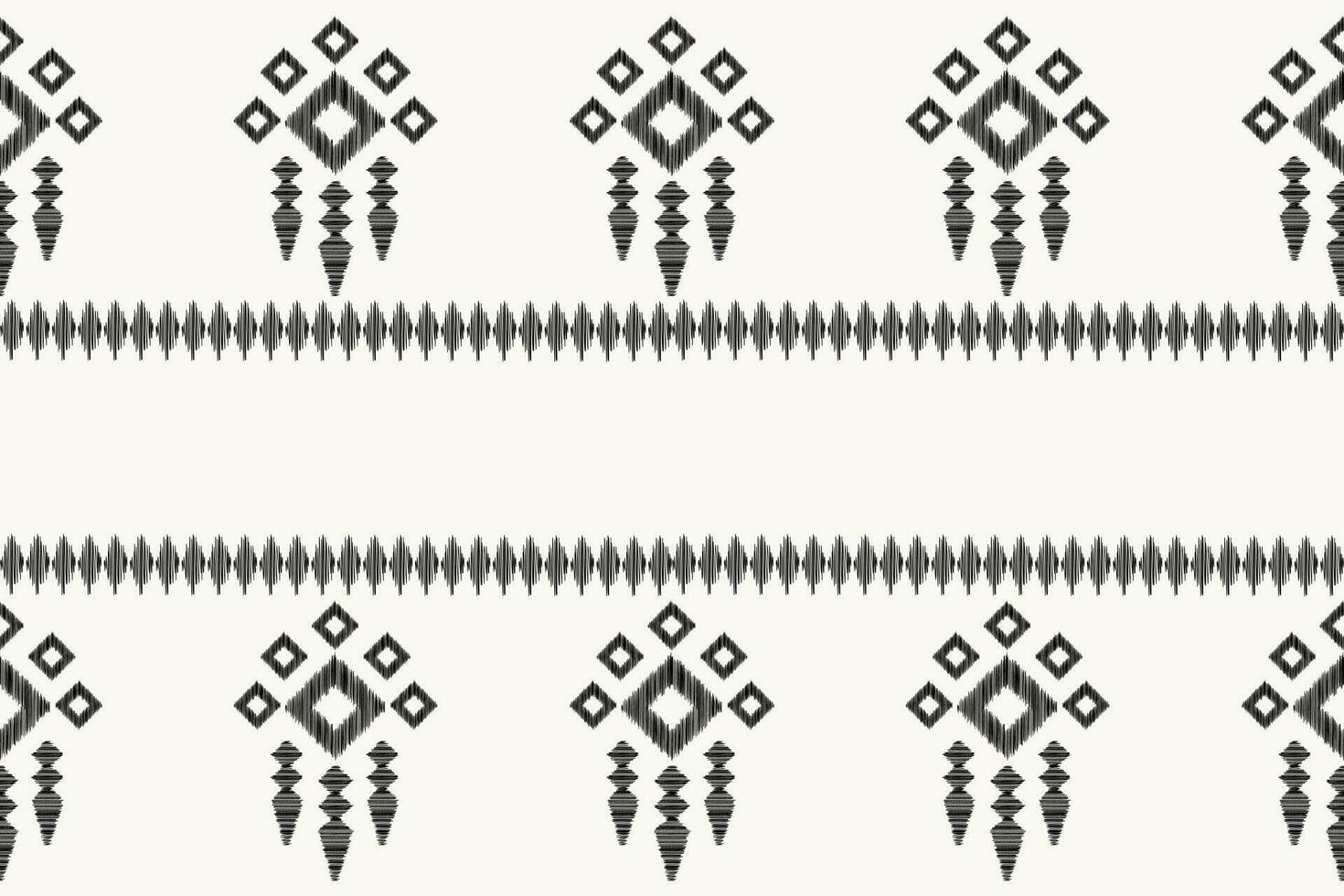 ethnisch Ikat Stoff Muster geometrisch Stil.afrikanisch Ikat Stickerei ethnisch orientalisch Muster schwarz Weiß Hintergrund. abstrakt, Vektor, Illustration. Textur, Kleidung, Rahmen, Dekoration, Teppich, Motiv. vektor