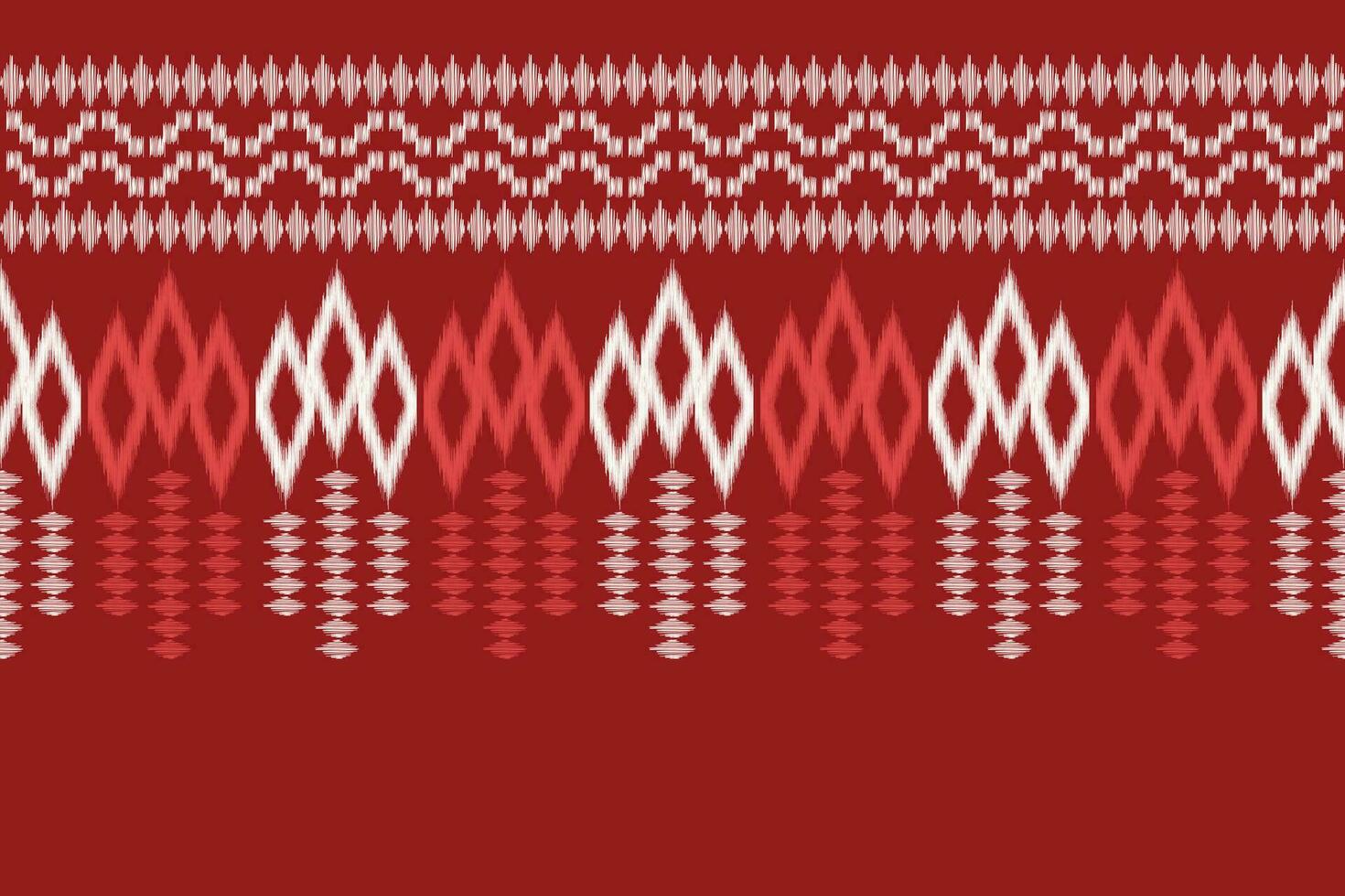 etnisk ikat tyg mönster geometrisk stil.afrikansk ikat broderi etnisk orientalisk mönster röd bakgrund. abstrakt, vektor, illustration.textur, kläder, ram, dekoration, matta, motiv. vektor