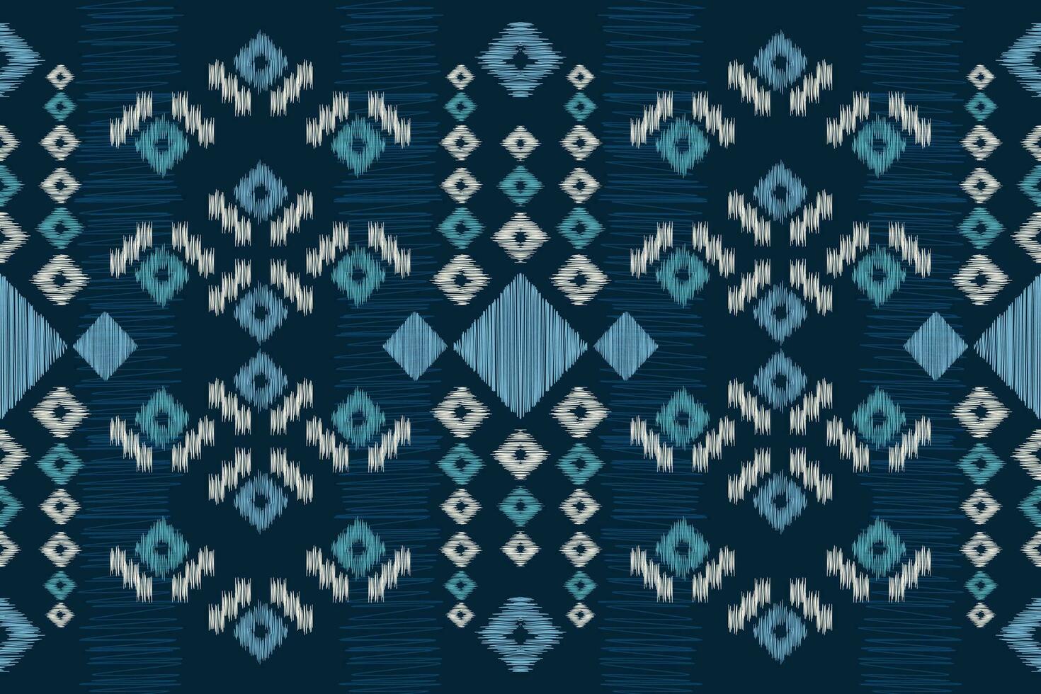 etnisk ikat tyg mönster geometrisk stil.afrikansk ikat broderi etnisk orientalisk mönster blå bakgrund. abstrakt, vektor, illustration.textur, kläder, ram, dekoration, matta, motiv. vektor