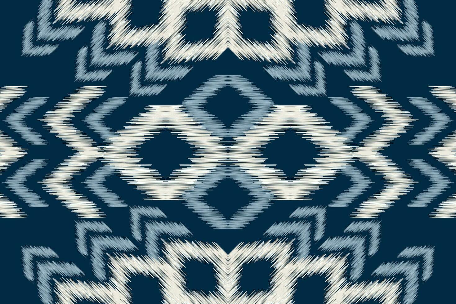 etnisk ikat tyg mönster geometrisk stil.afrikansk ikat broderi etnisk orientalisk mönster blå bakgrund. abstrakt, vektor, illustration.textur, kläder, ram, dekoration, matta, motiv. vektor