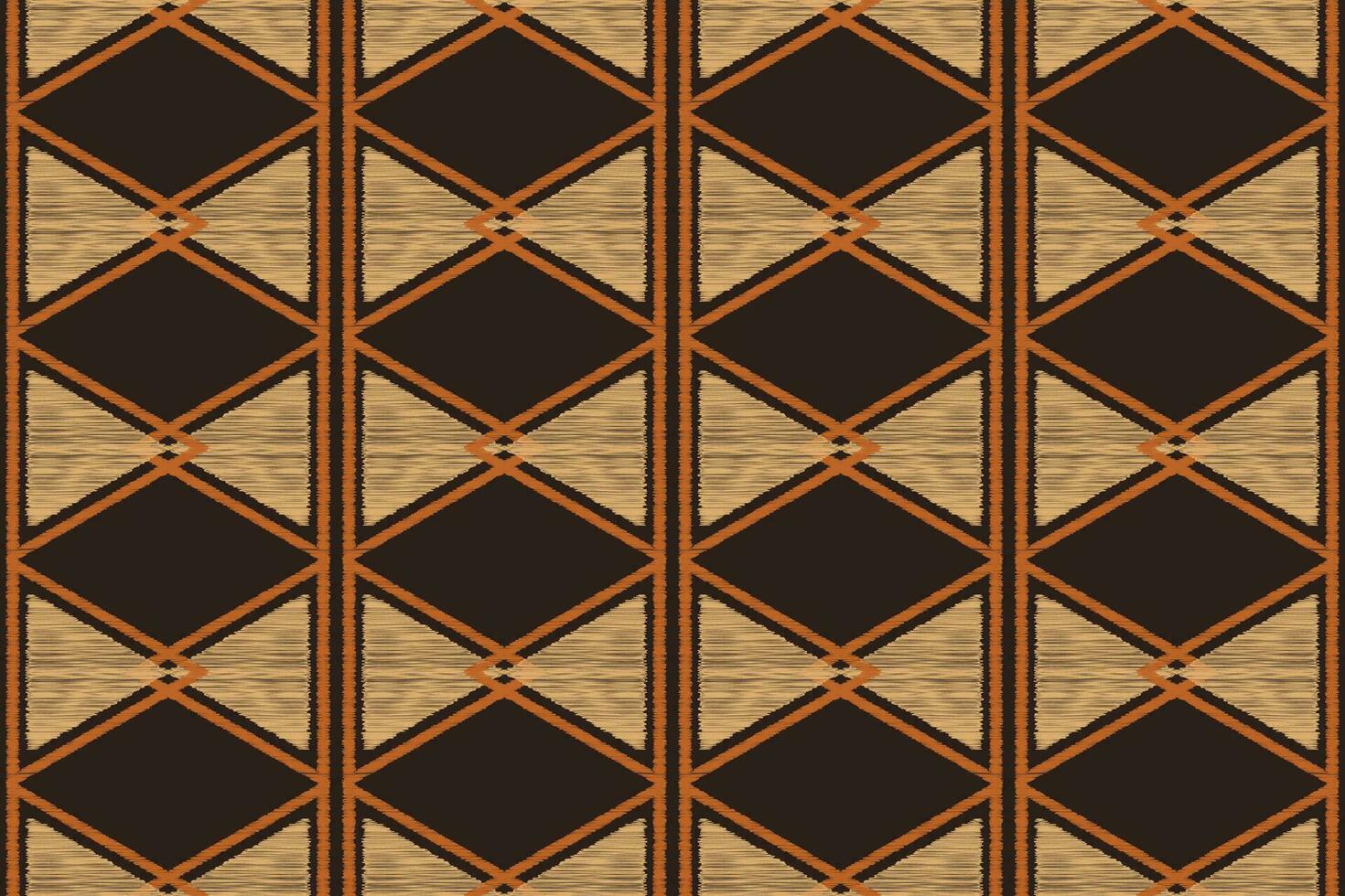 ethnisch Ikat Stoff Muster geometrisch Stil.afrikanisch Ikat Stickerei braun ethnisch orientalisch Muster braun Hintergrund. abstrakt, Vektor, Illustration. Textur, Tapete, Rahmen, Dekoration, Teppich, Motiv. vektor