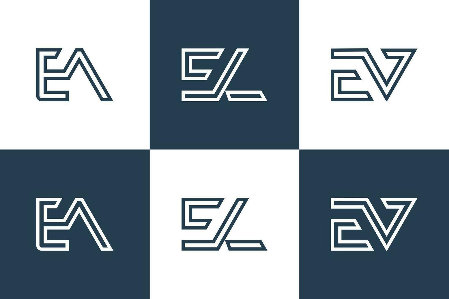 kombinera e brev logotyp design vektor med modern aning