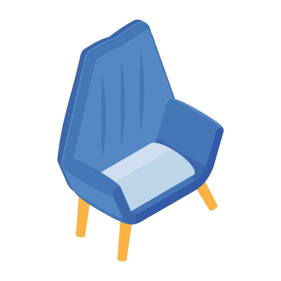 ett redigerbar isometrisk ikon av rum soffa vektor