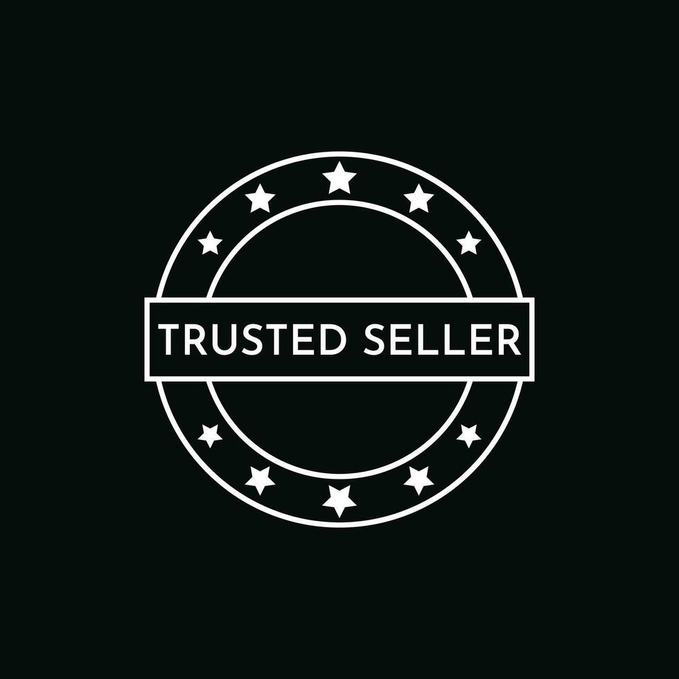 Vertrauenswürdige Verkäufer Briefmarke Symbol Logo Design vektor