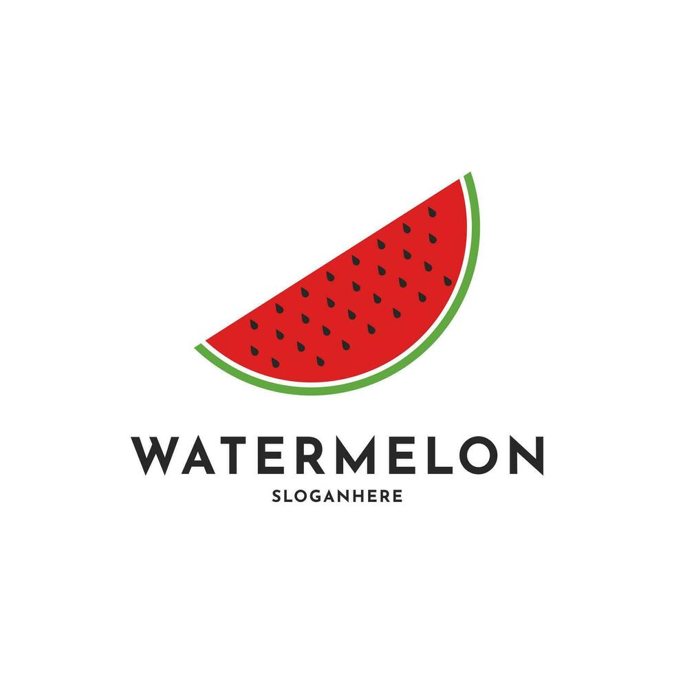 Scheibe Wassermelone Logo Design Idee einfach vektor