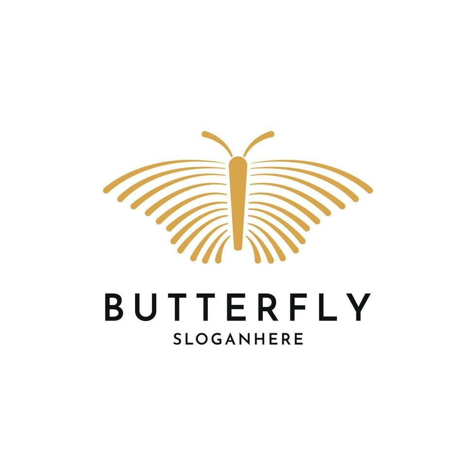 Schmetterling Logo Design kreativ Idee minimalistisch Luxus vektor