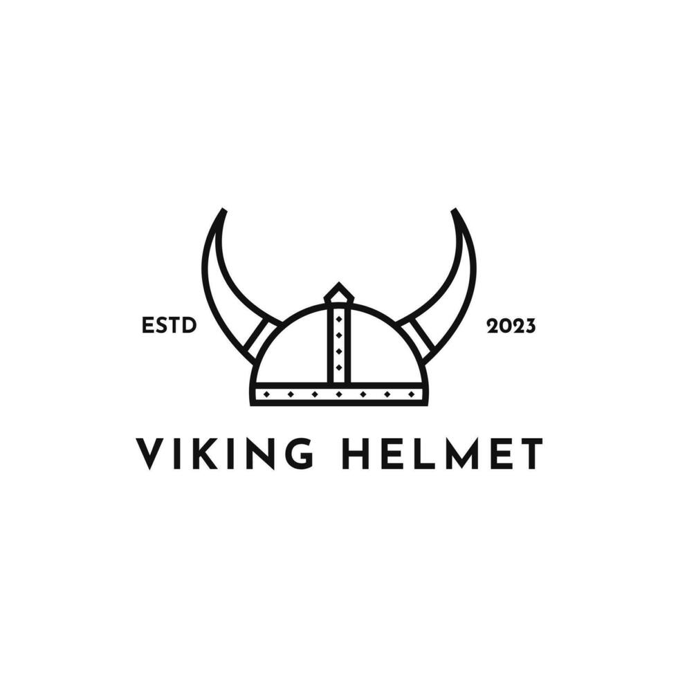 Wikinger Helm elegant Logo Design Jahrgang vektor