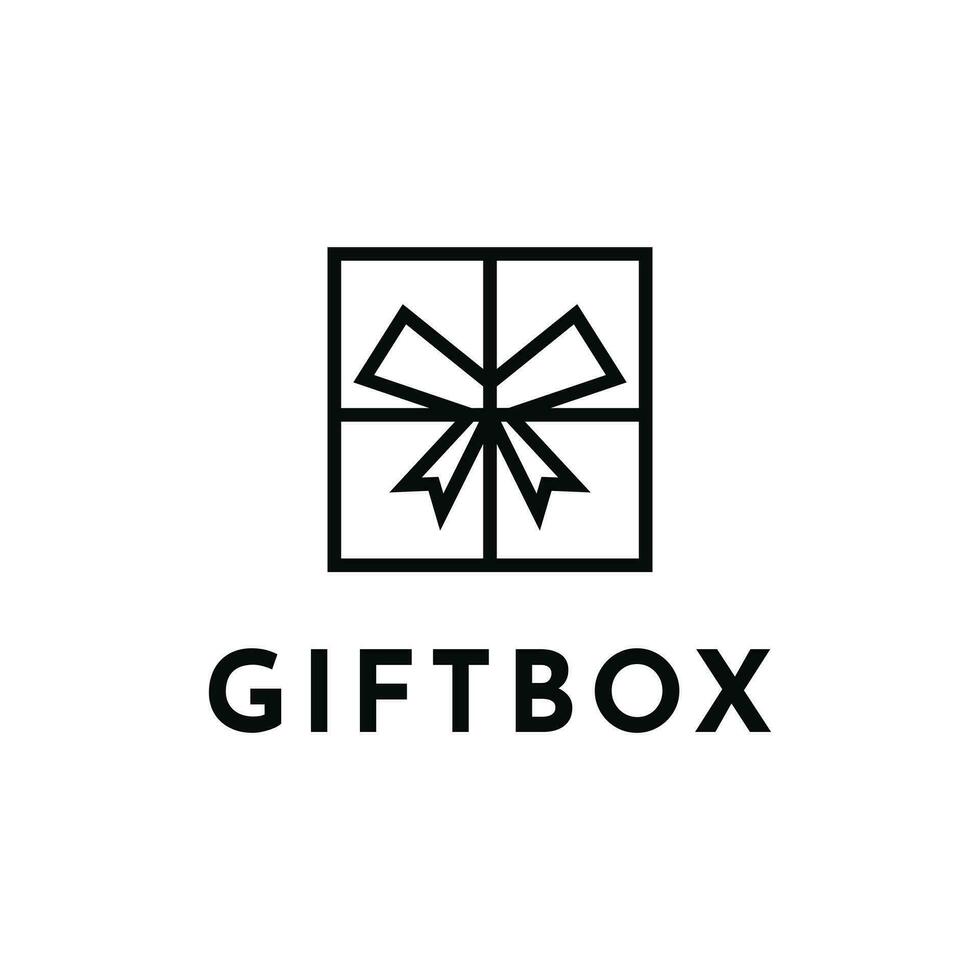 gåva låda logotyp design kreativ aning vektor