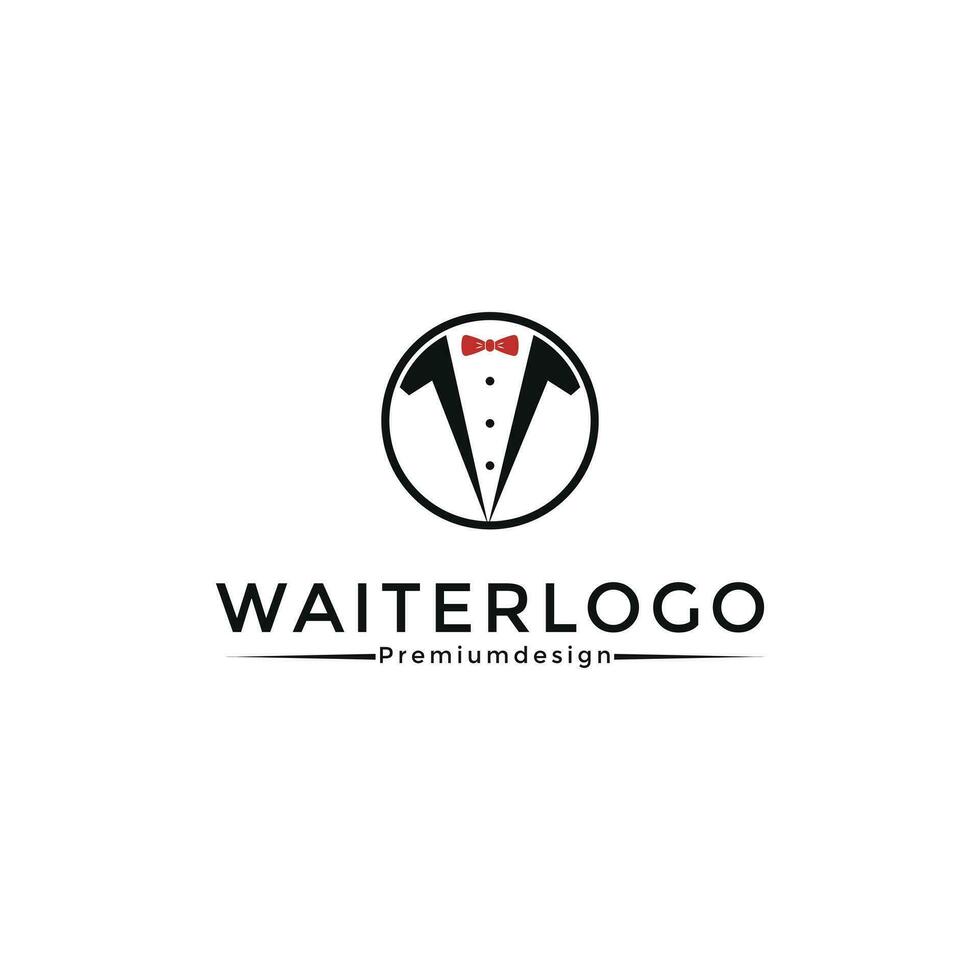 servitör logotyp design kreativ aning vektor