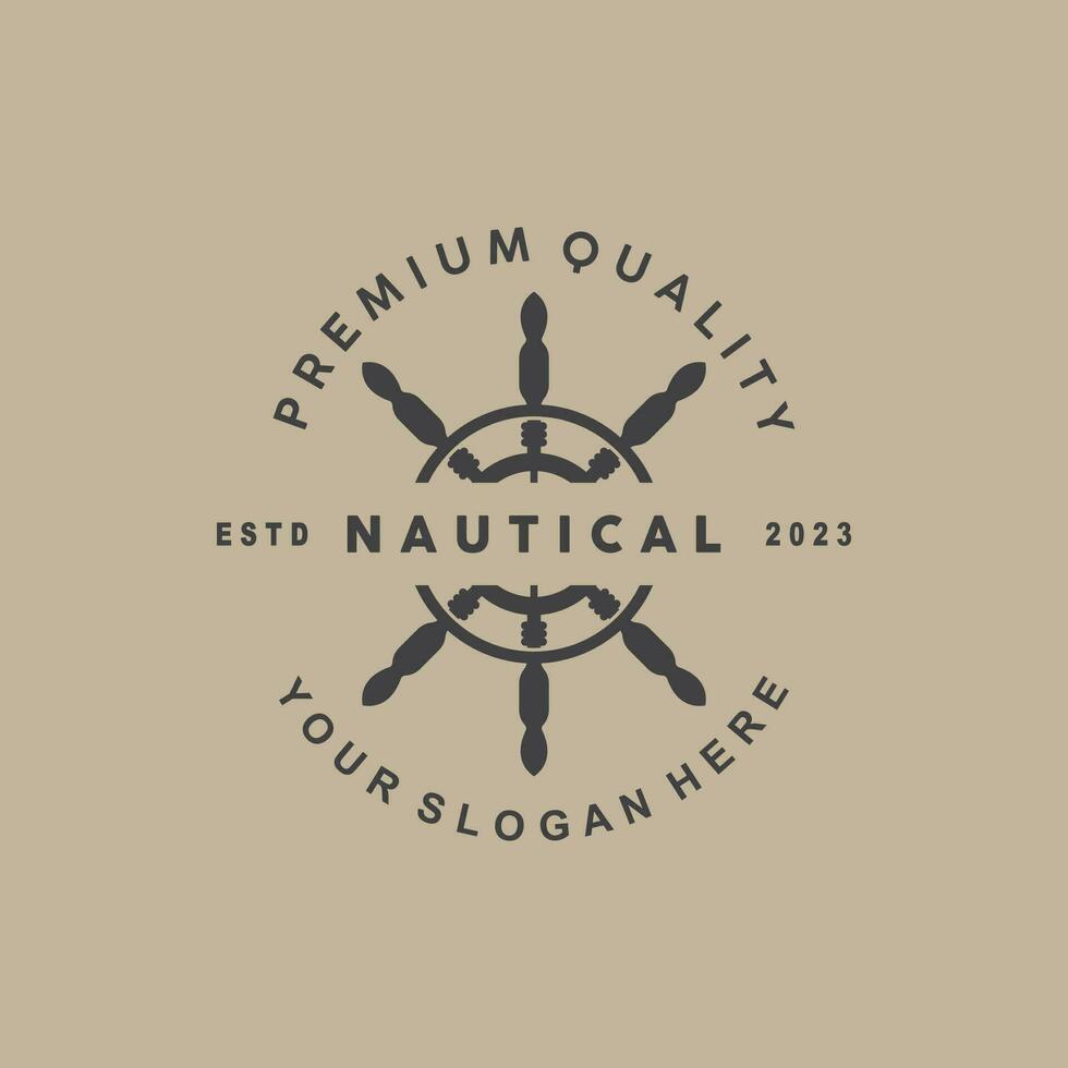 Schiff Ruder Logo, elegant nautisch maritim Vektor einfach minimalistisch Design Ozean Segeln Schiff