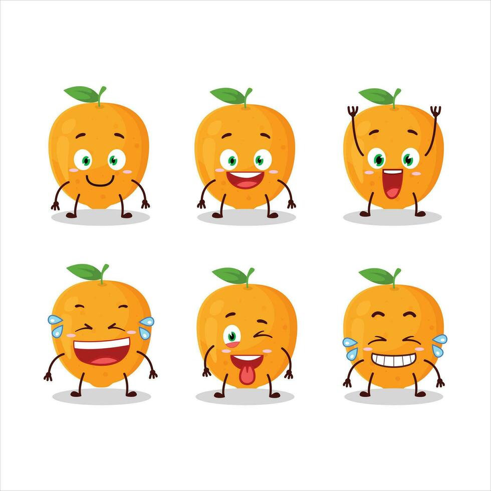 tecknad serie karaktär av orange frukt med leende uttryck vektor