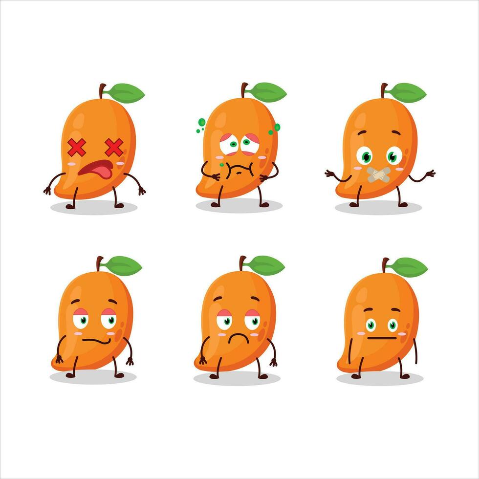 Mango Karikatur im Charakter mit Nee Ausdruck vektor