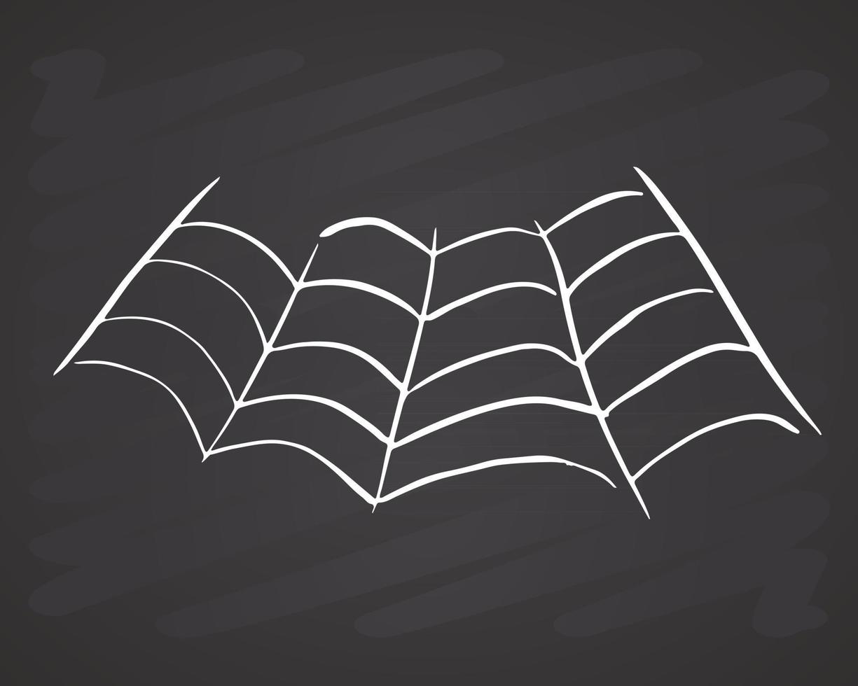 gezeichnete skizzierte Webvektorillustration der Spinnennetzhand lokalisiert auf weißem Hintergrund vektor