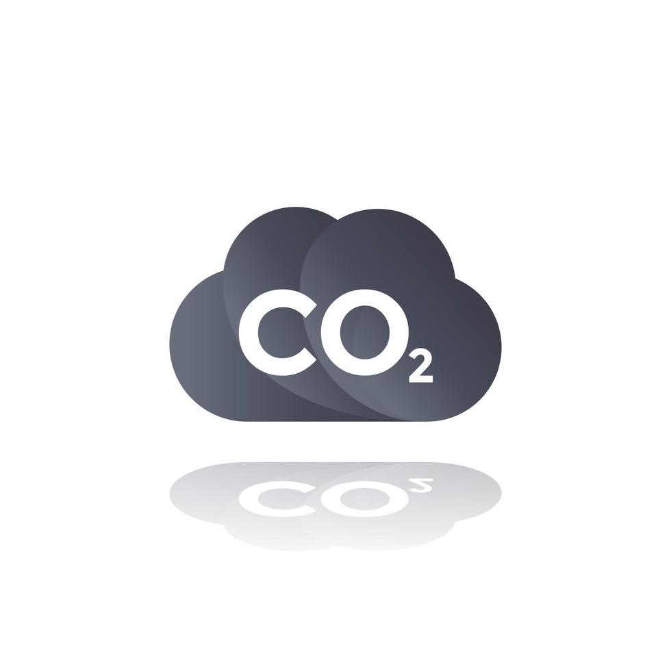 CO2-Emissionen, Kohlendioxidwolkensymbol vektor