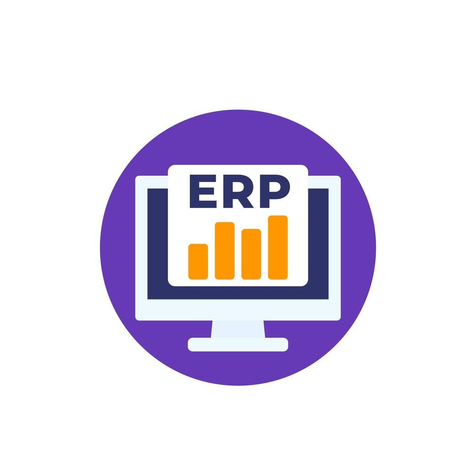 erp programvaruikon, platt design vektor