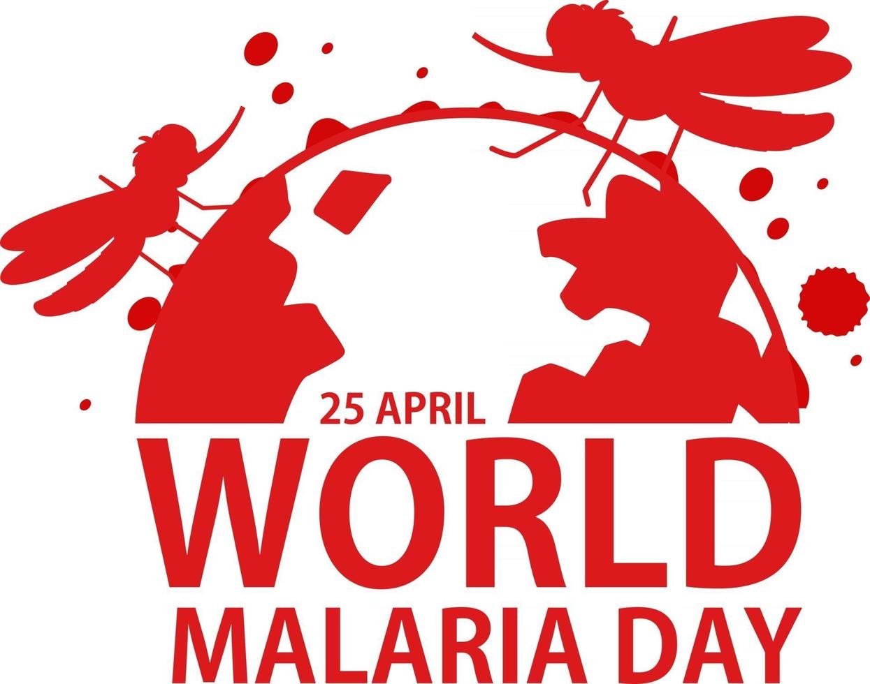 värld malariadag logotyp eller banner med mygga vektor