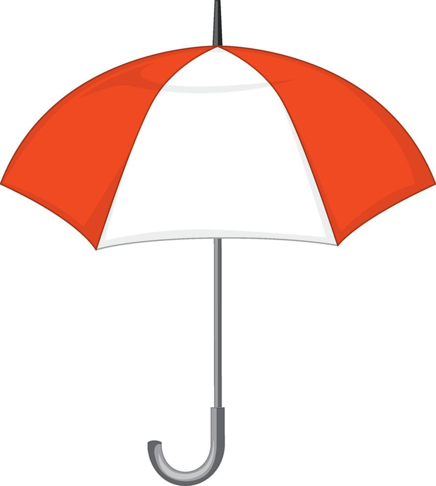 offener weiß-orangefarbener Regenschirm isoliert vektor