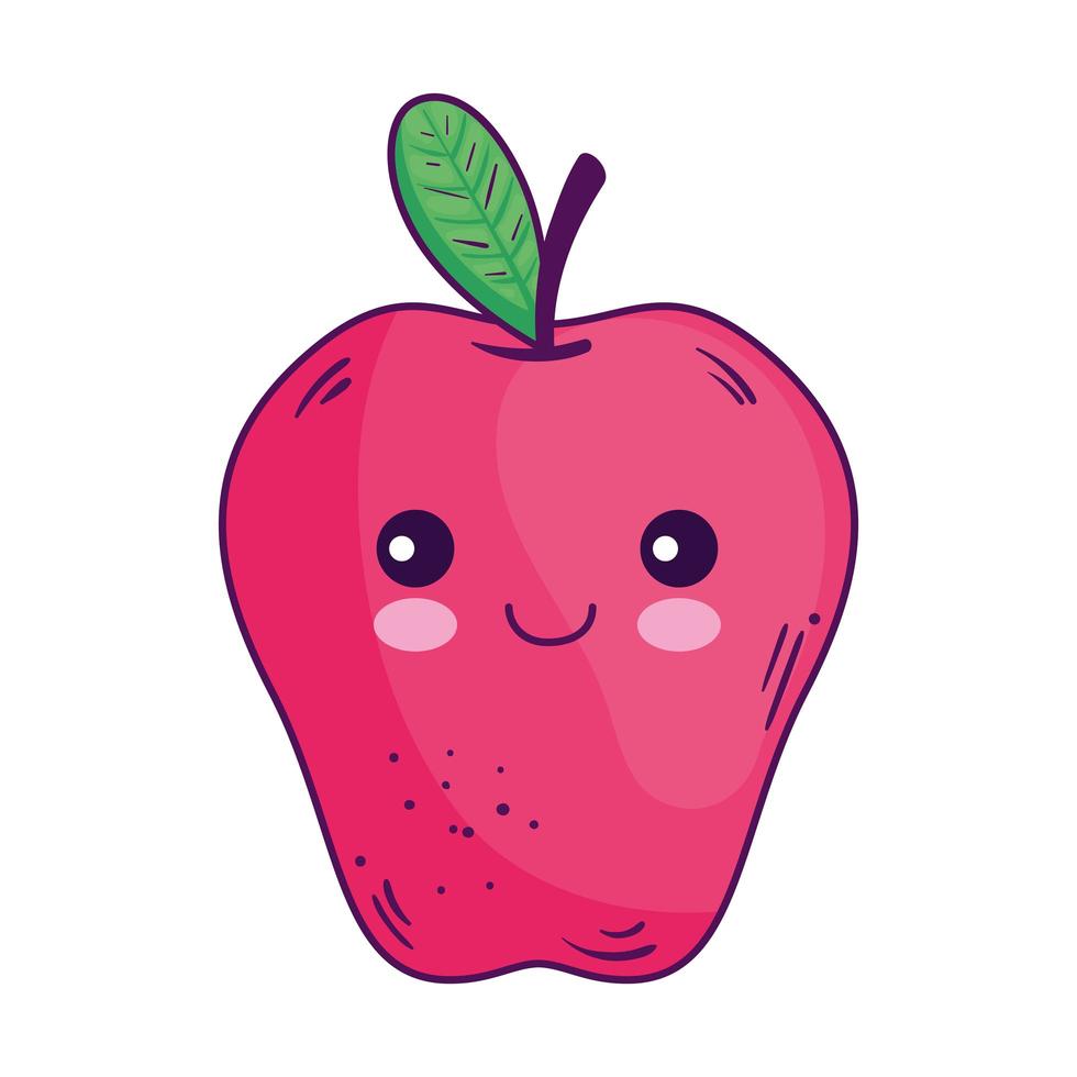 kawaii apple tecknad vektor design