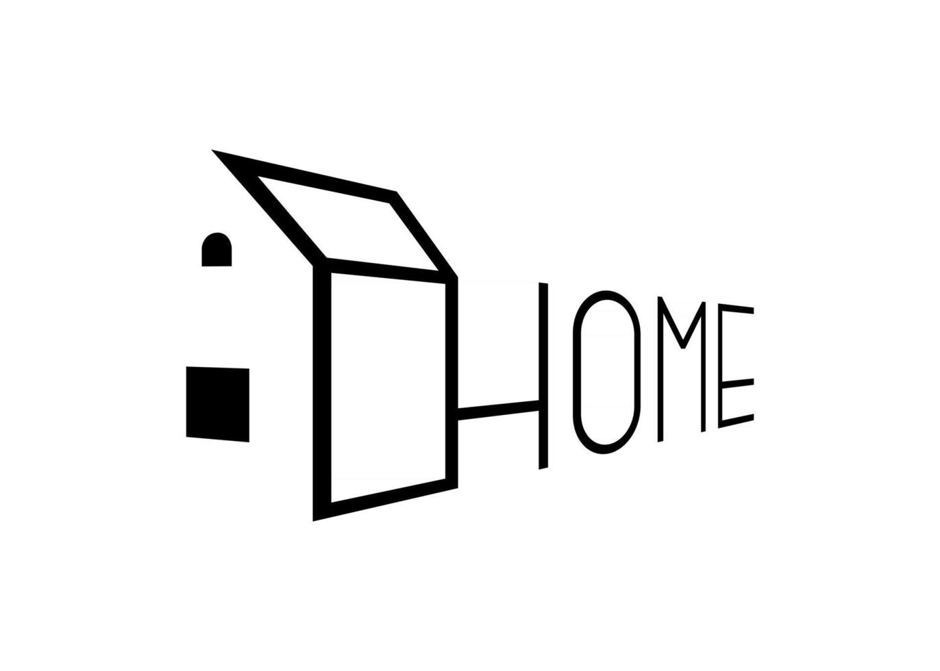 Home Linear Logo Perspektive Designvorlage für Immobilienunternehmen. Hausentwicklung lineares Markenidentitätskonzept. Architektur und Immobiliengebäude Logo Vektor isoliert eps illustration