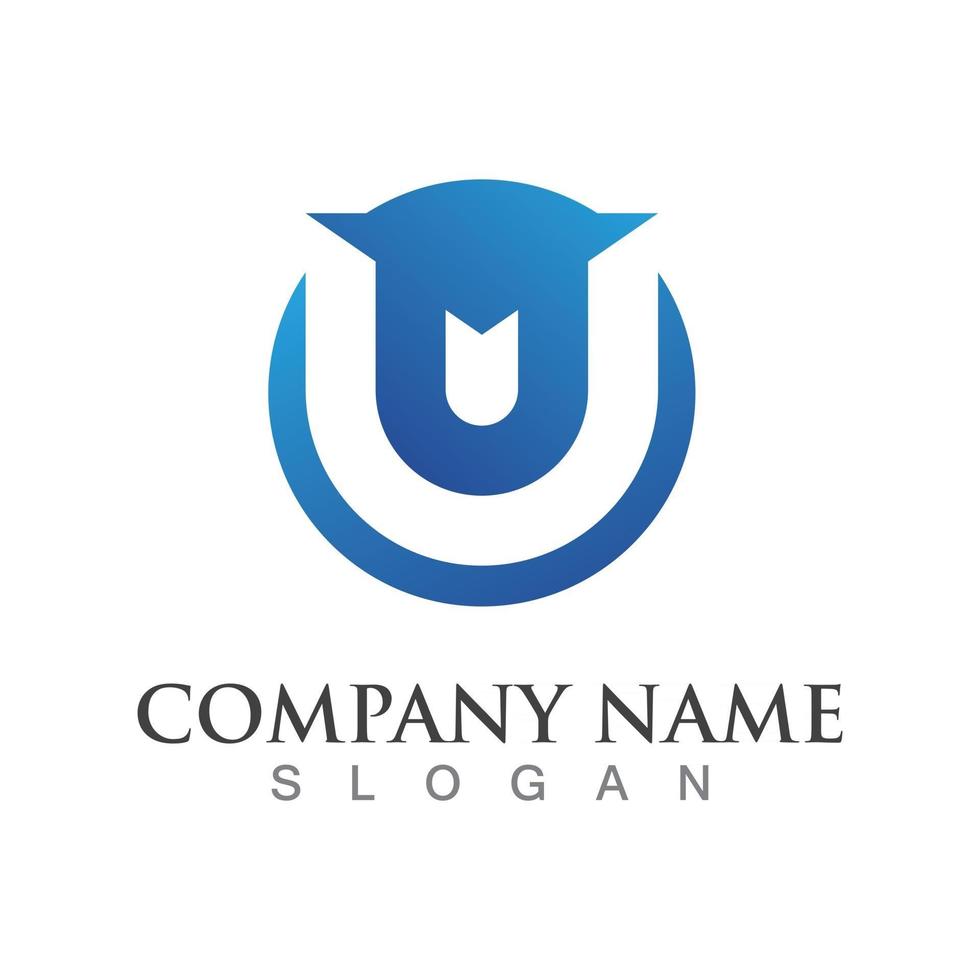 u brev logotyp alfabet design ikon för företag vektor