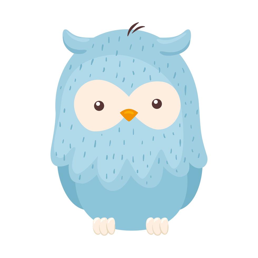 kawaii blauer Vogel Tier Cartoon-Vektor-Design vektor